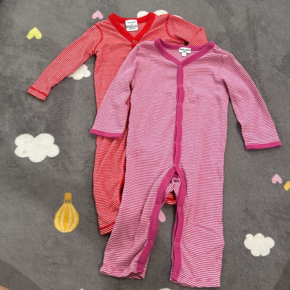 Splendid Red and White Striped Kids Footie